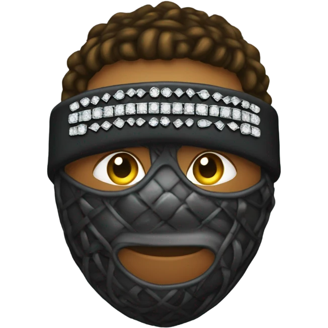 guy with ski mask ad diamonds chains on emoji