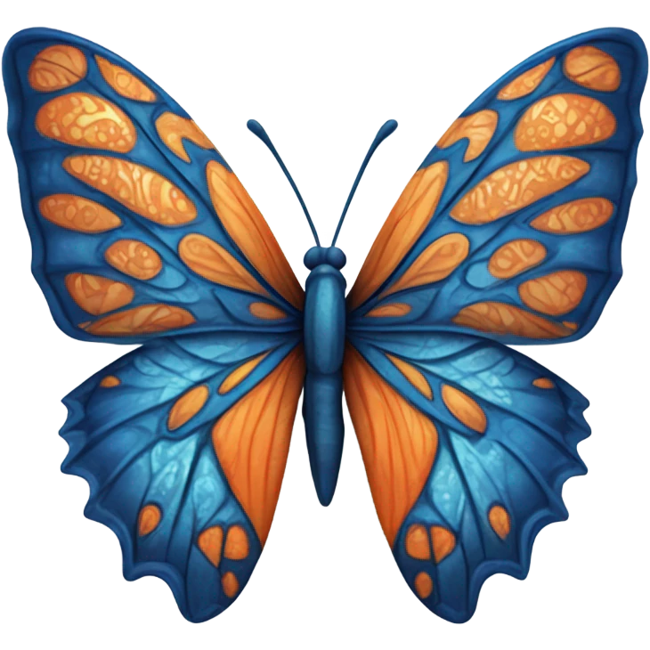 Blue and orange beautiful butterfly  emoji