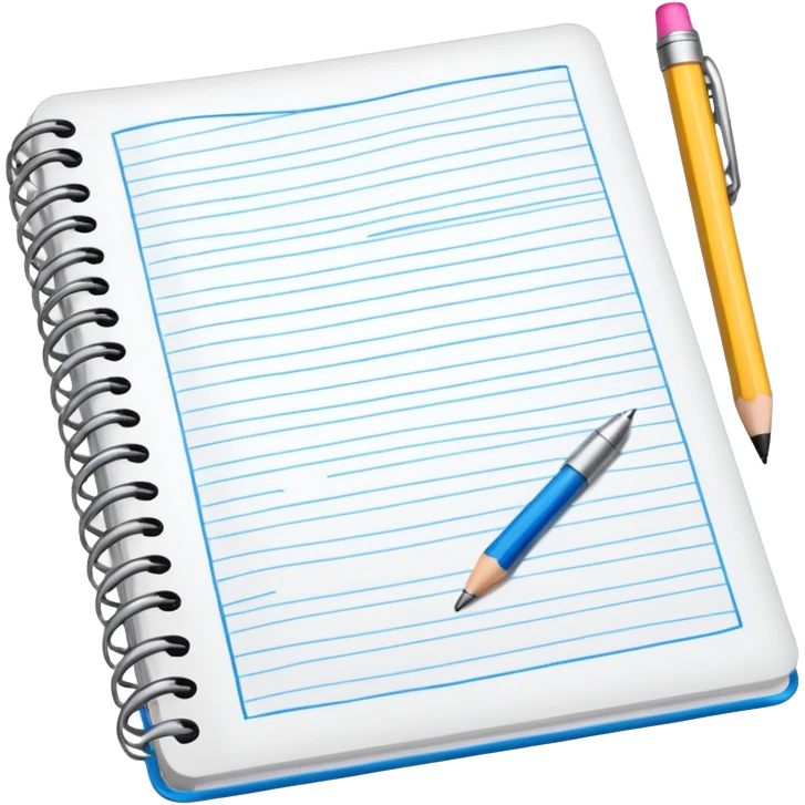 open notebook with design sketches emoji