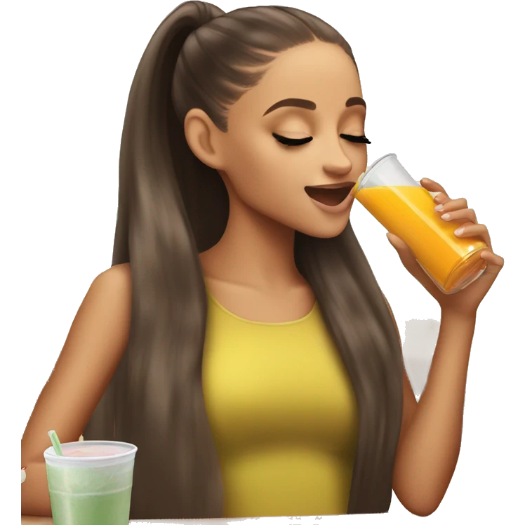 Ariana Grande drinking her juice  emoji