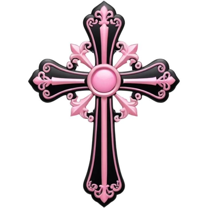 soft cute black pink goth cross , no woman emoji