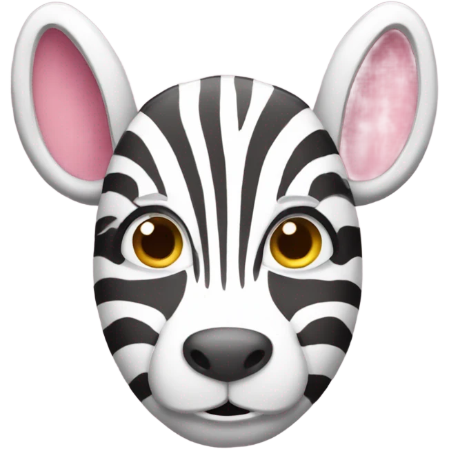 Pink zebra with big ears emoji