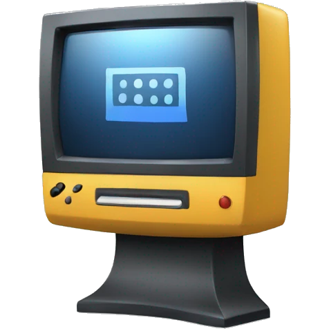 monitor with videogame playing emoji