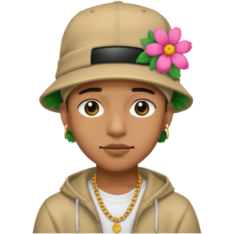 RAPPER WITH FLOWER HAT emoji
