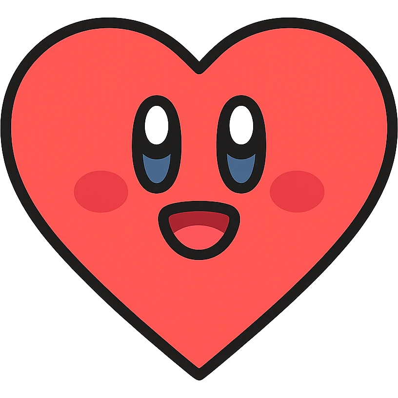 heart with Kirby's face colored icon emoji