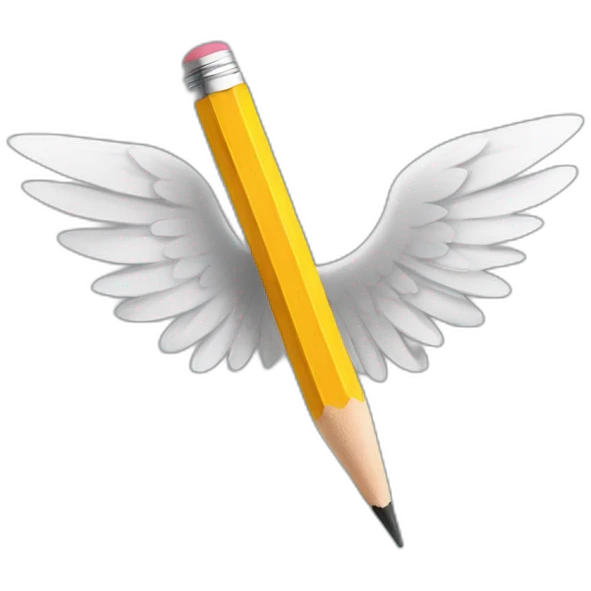 Pencil with wings  emoji