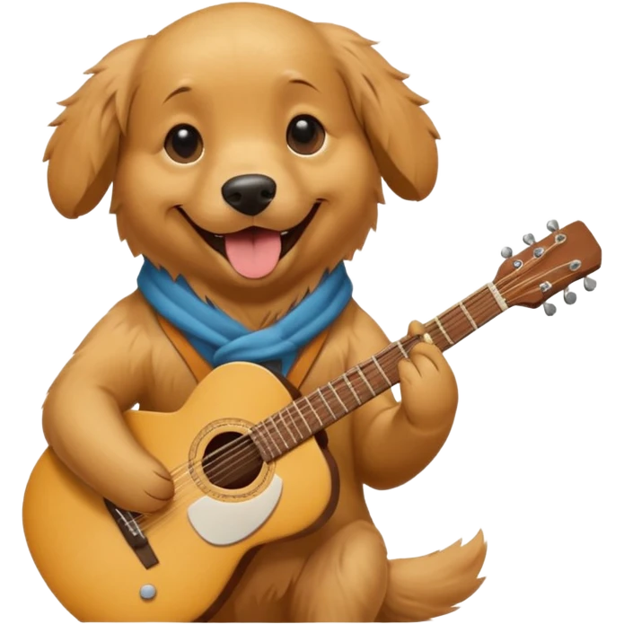 happy dog playing guitar emoji
