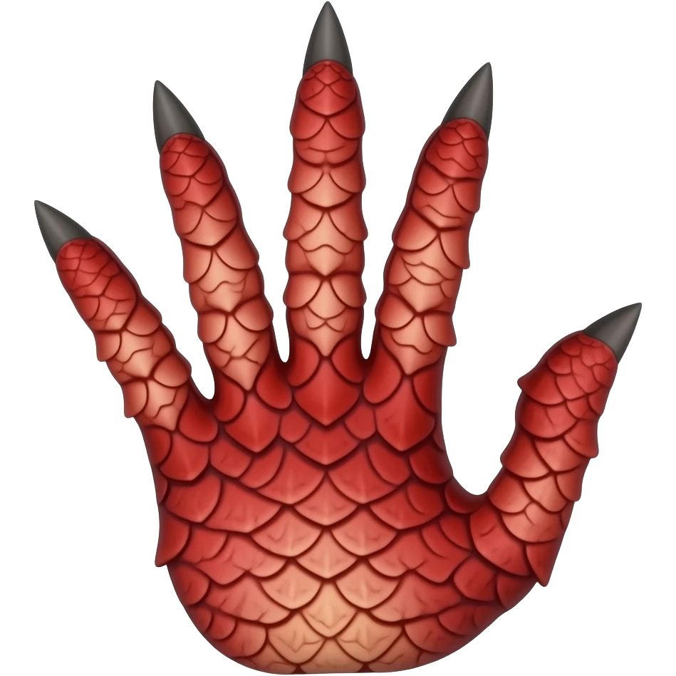hand with red scales and black hooked claws emoji