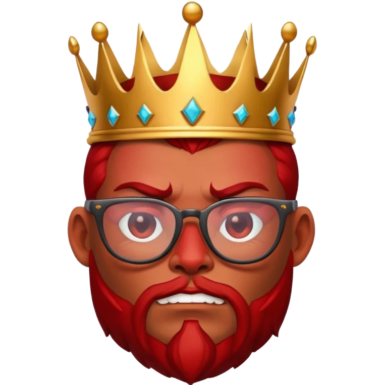 Diablo con corona y gafas emoji