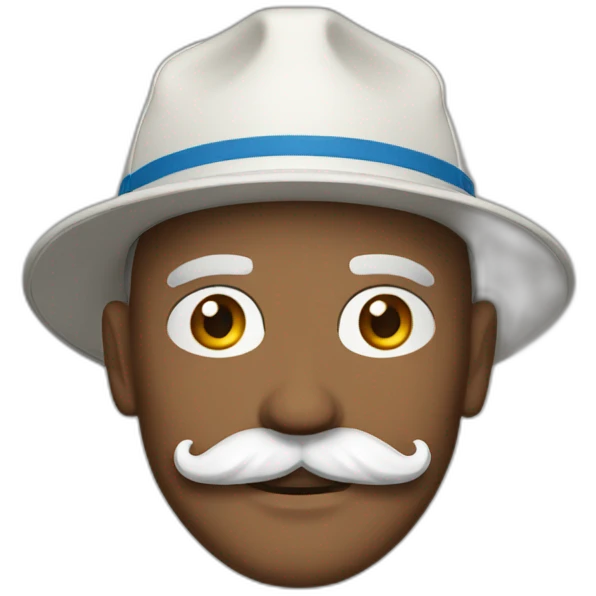 man with mustache in Adidas hat emoji
