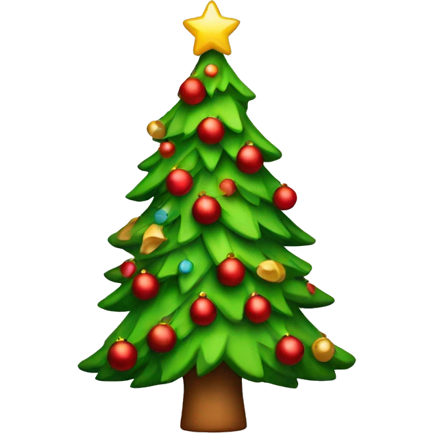 Christmas tree decorated red emoji