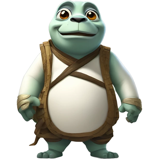 Design a colorful, vibrant, illustrated, and cartoony Master Oogway icon inspired by the movie 'Kung Fu Panda' Master Oogway must face the camera directly. emoji