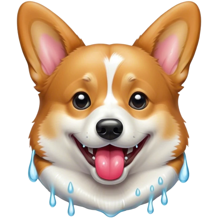 Corgi drooling emoji