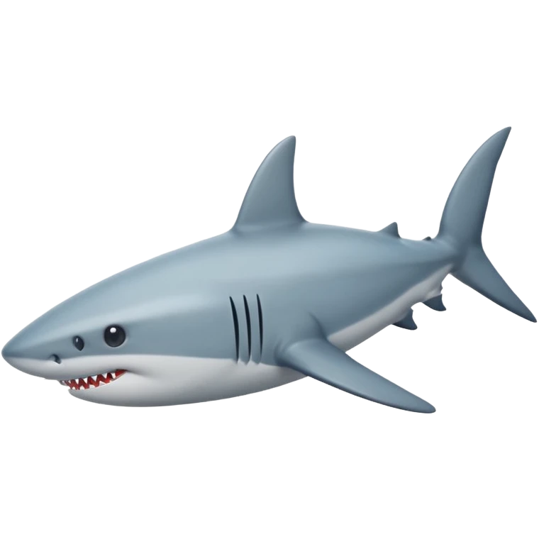 side view of shark body with a cat face emoji