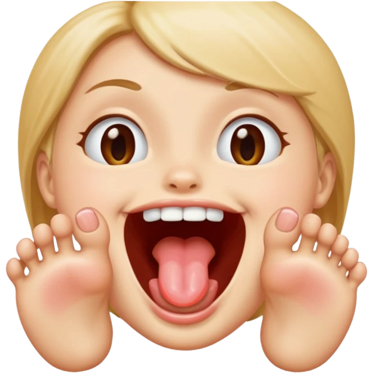 Emoji licking toes emoji