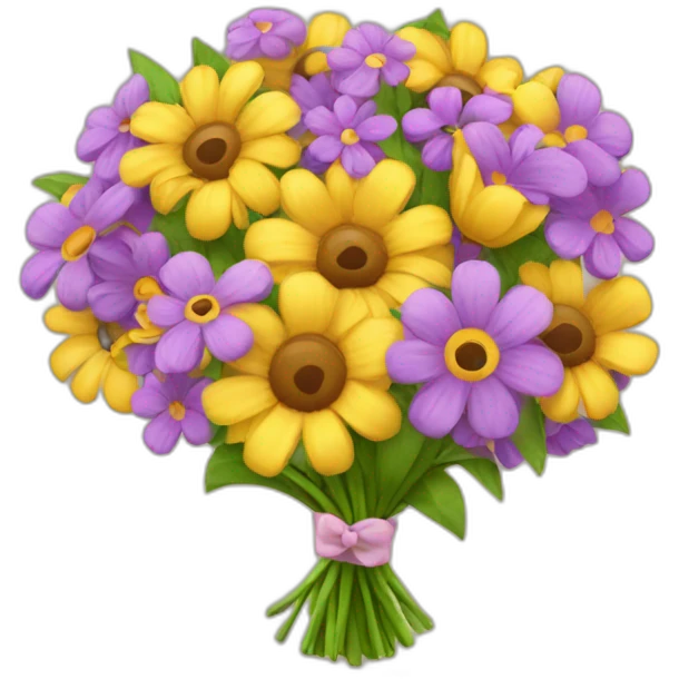 Emoji choqué avec bouquet de fleurs  emoji