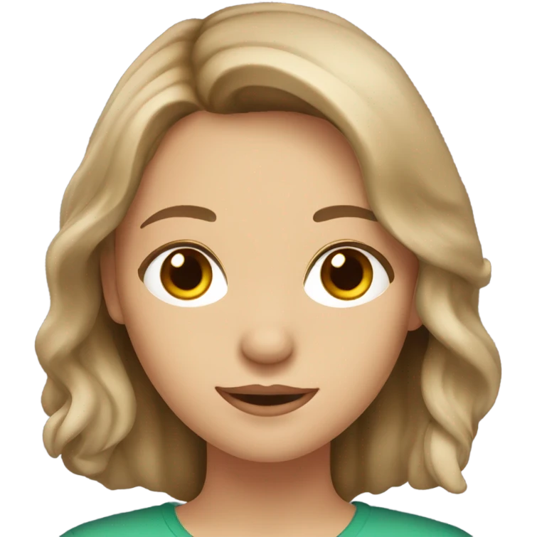 hungarian girl with mid lenght light brown hair and grey eyes emoji