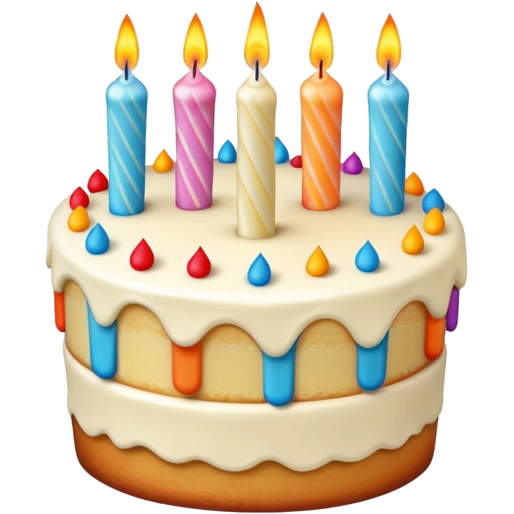 Birthday cake and candel with motion emoji