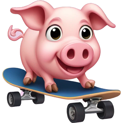 Pig on skateboard emoji