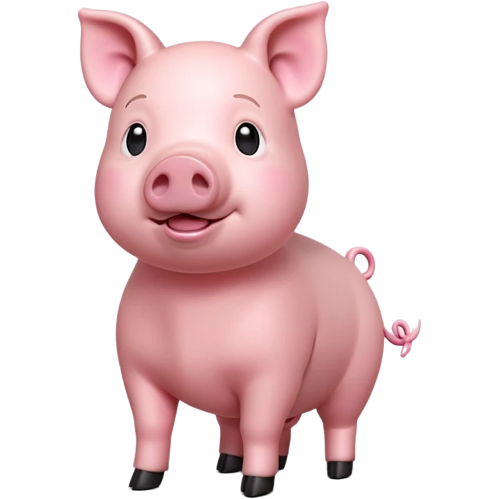 cinematic-[realistic pig]-realistic-full-body-standing-emoji,-tail-flicking-lazily,-head-tilted-dramatically,-sleek-[pink]-skin,-simplified-yet-realistic-focused-features,-highly-detailed,-glowing-with-an-almost-sarcastic-glow emoji