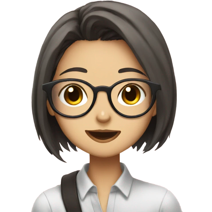 Anime girl wearing glasses kisses  emoji