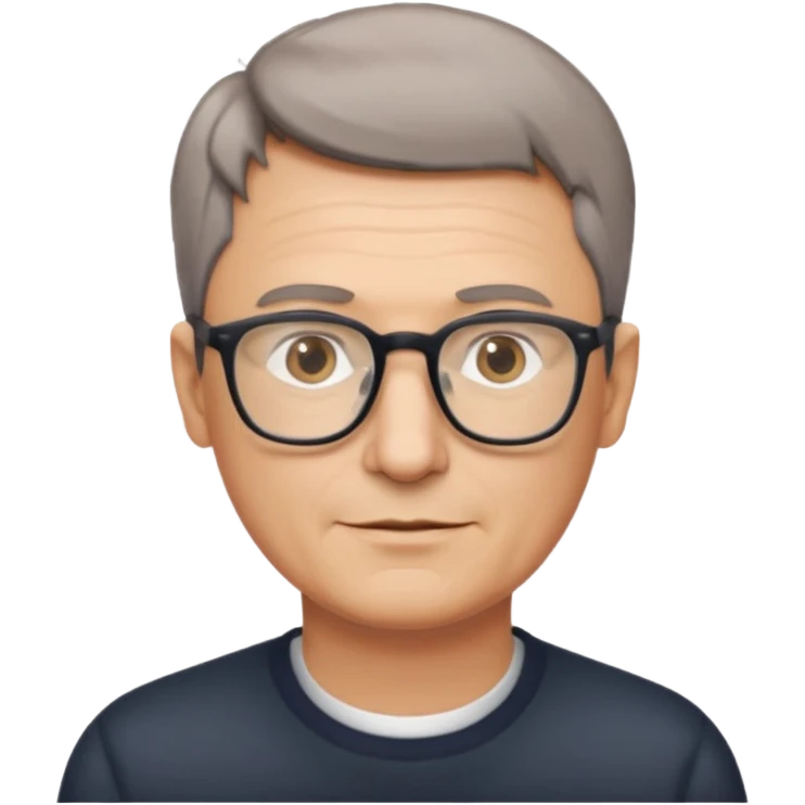 hombre, 50 años pelo poco rapado delgado con gafas emoji