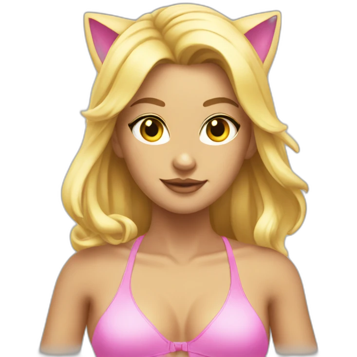hot catgirl blonde swim suit emoji
