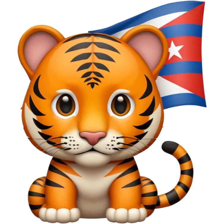 Quiero un tigre mezclado con la bandera cubana. Porque no apodan el tiger y soy de cuba emoji