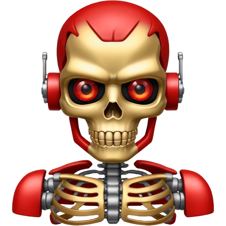 red eyed Terminator with metal skeleton emoji