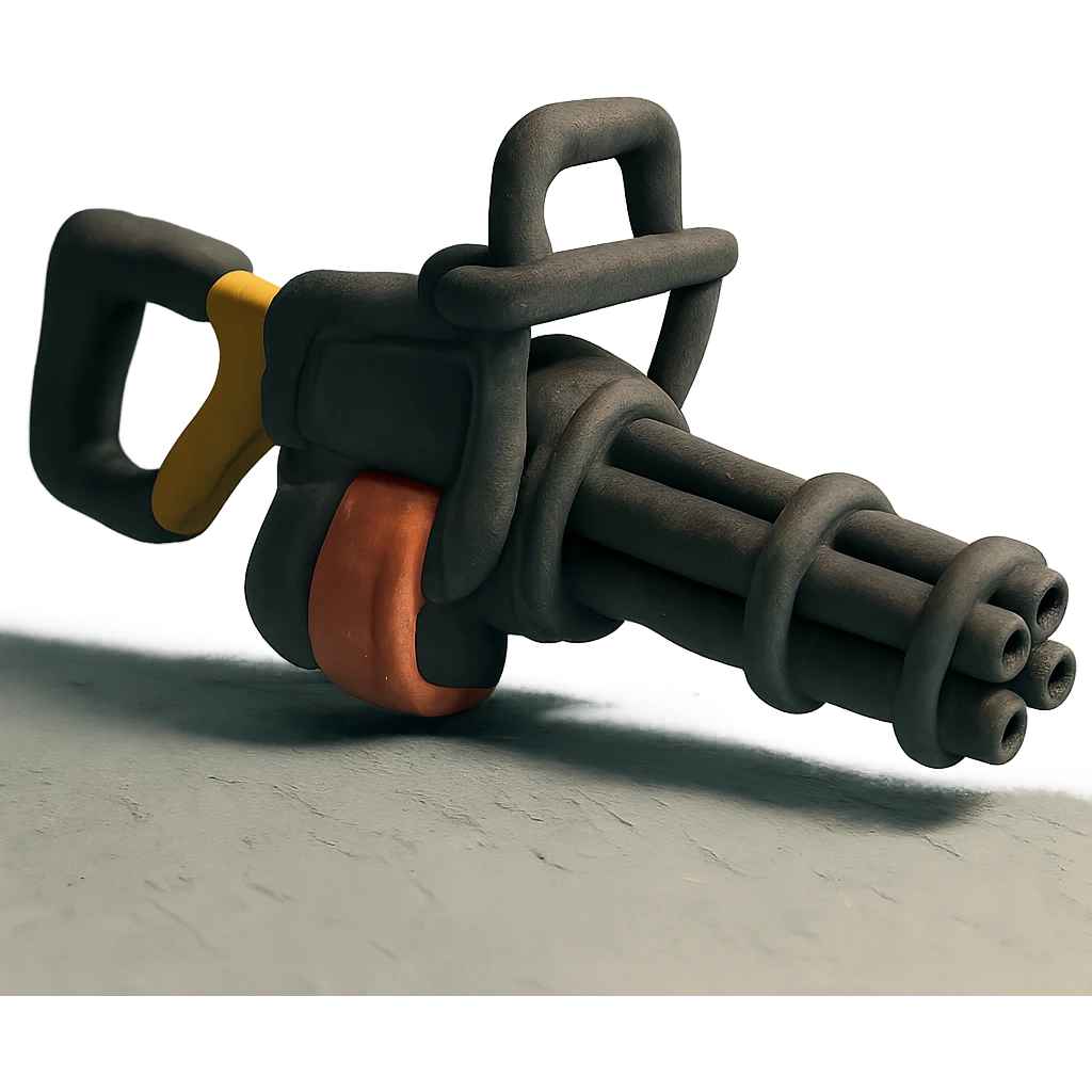 claymation style XM134 Minigun emoji