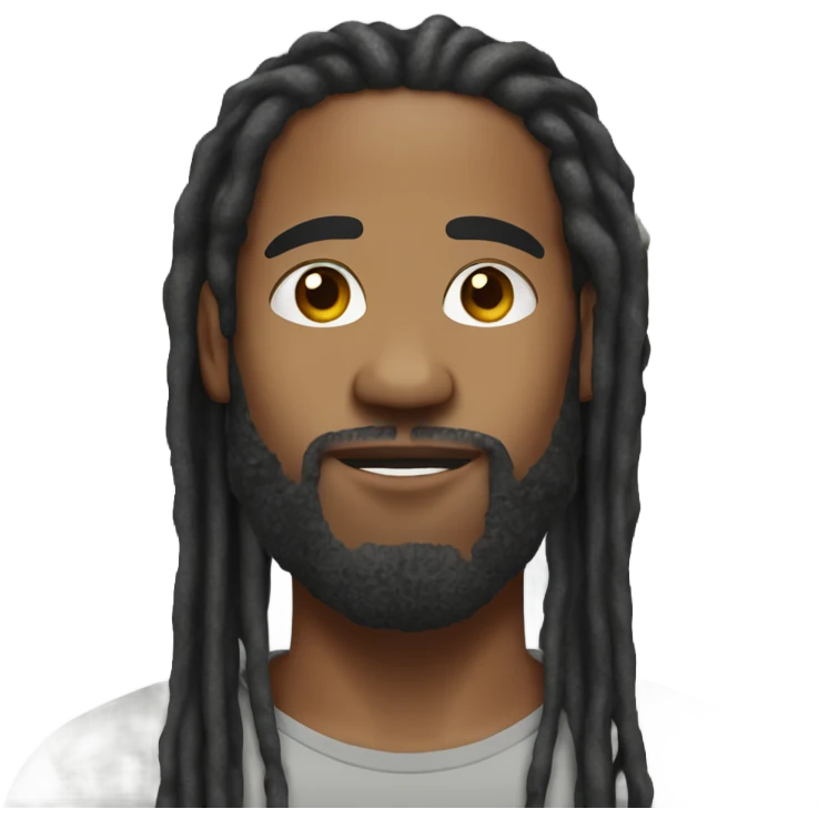 Mixed raced man with dreads locks emoji