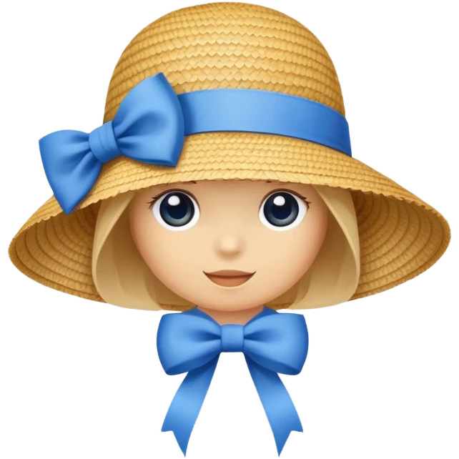 sun hat with a blue bow emoji
