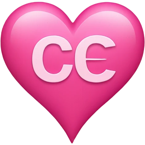 a pink heart with the letters A and C  emoji