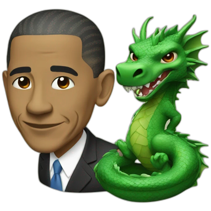 obama with dragon body emoji