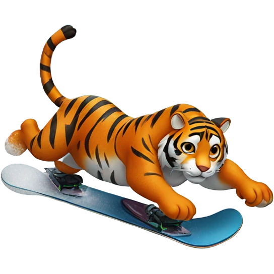 Tiger snowboarding  emoji