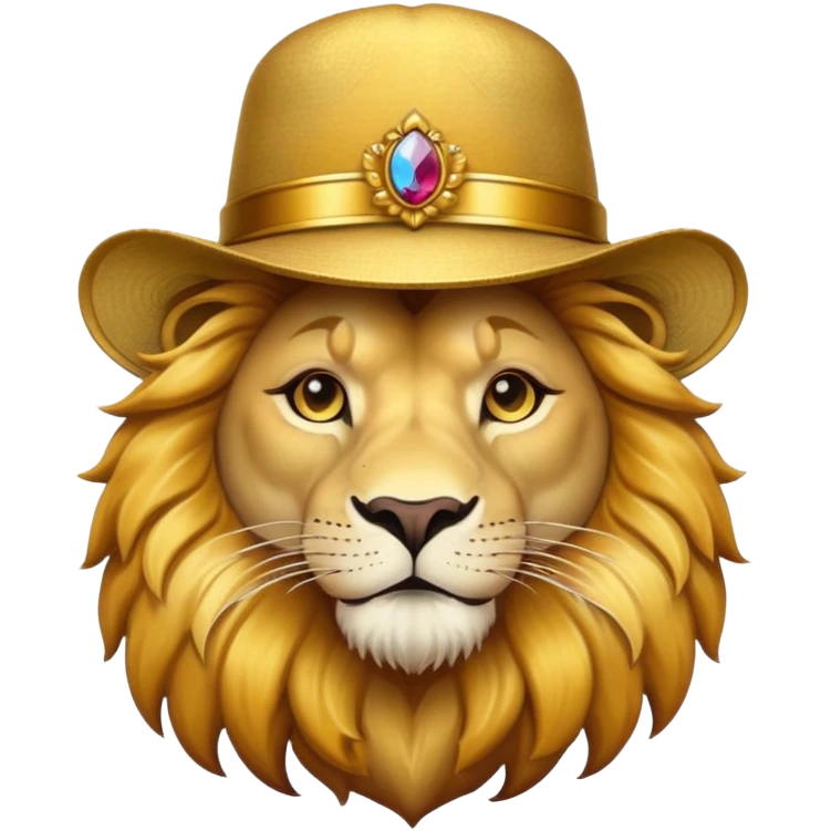 lion with hat emoji
