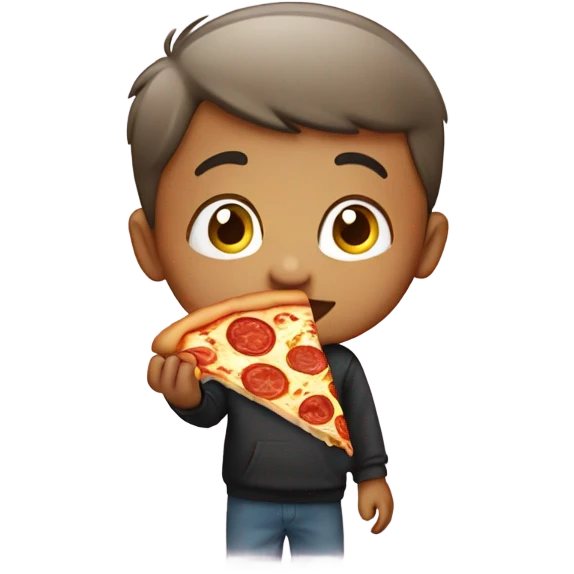 Boy eating pizza emoji