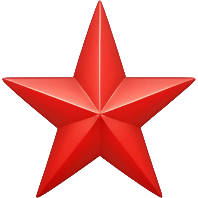 I want a all red star with 5 points no curves either a blank color red star emoji