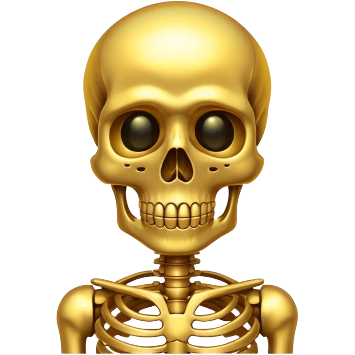 Shiny golden skeleton emoji emoji
