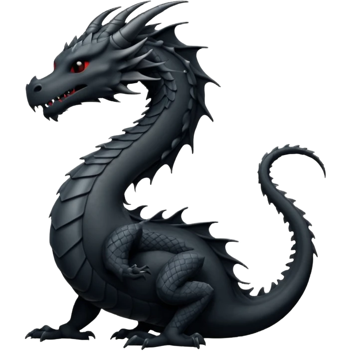 iOS emoji, minimal dragon symbol, dark fantasy, line icon emoji
