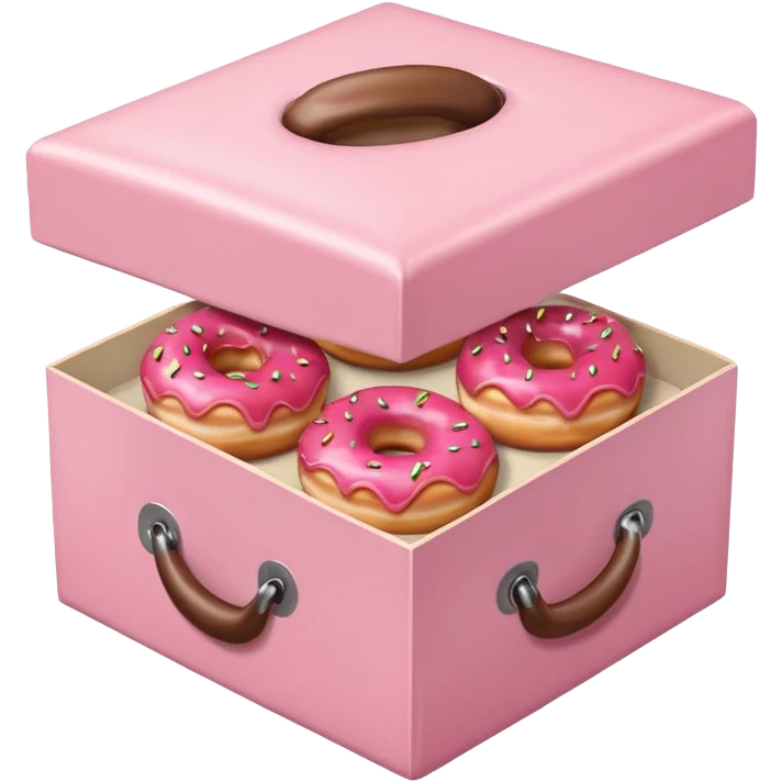 Soft pink box with strawberry donuts emoji