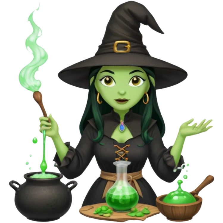 green witch cooking potion emoji