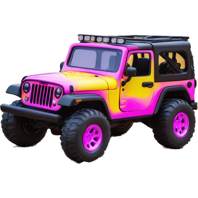 Color shift Pink-yellow Willy’s  army jeep rc car emoji