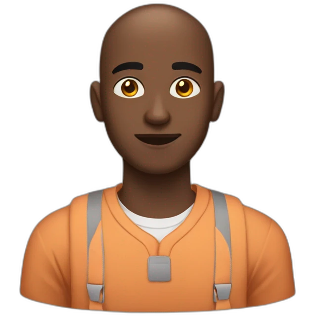 Indian college student with dark skin and slightly bald head emoji