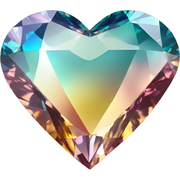 Heart shaped 56-carat mix color diamond emoji