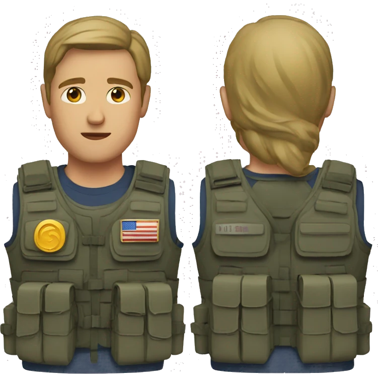 Journalist with bulletproof vest emoji