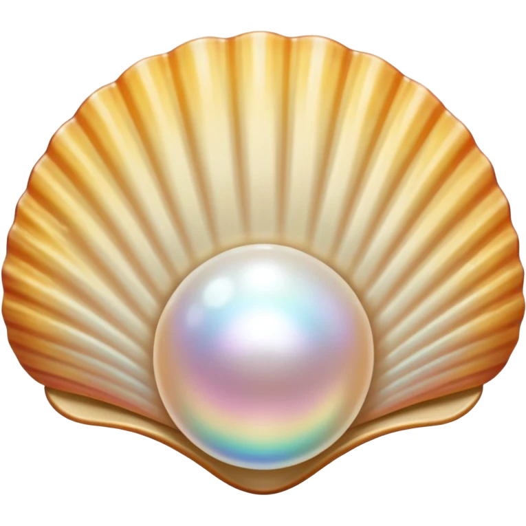 light beige open shell with pearl emoji