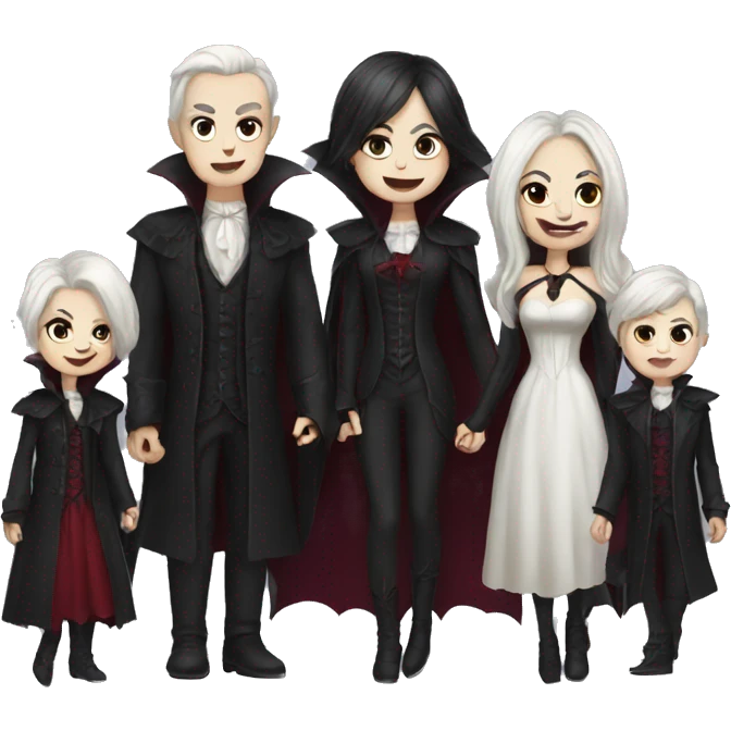 white vampire family emoji