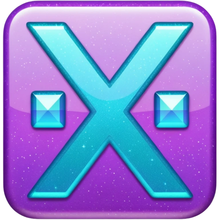 Glitter Purple and Cian plus symbol emoji