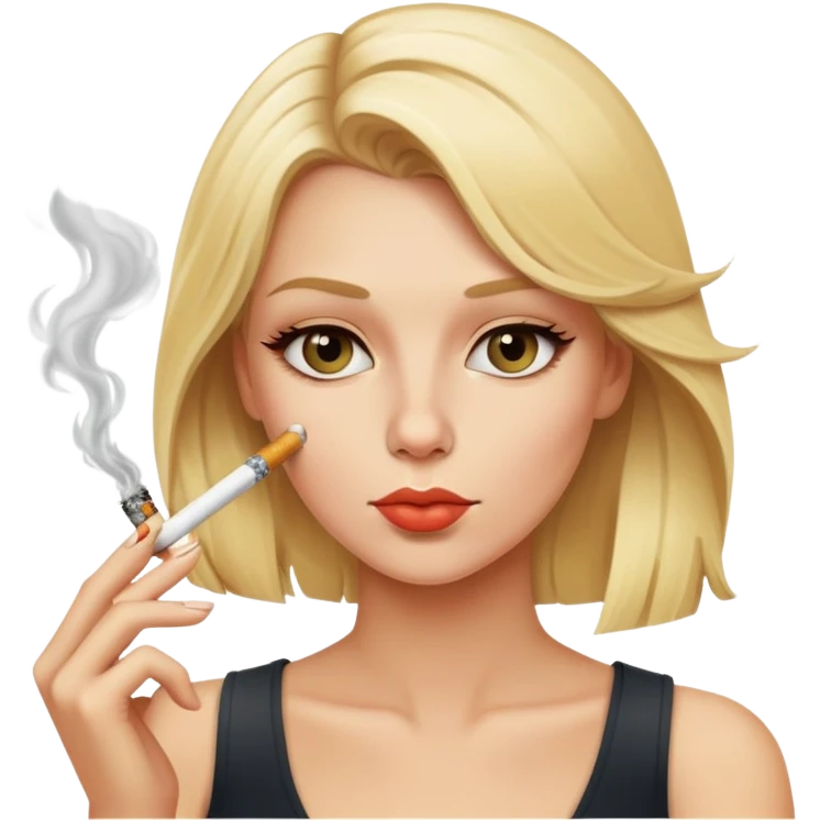 Блондинка курит emoji